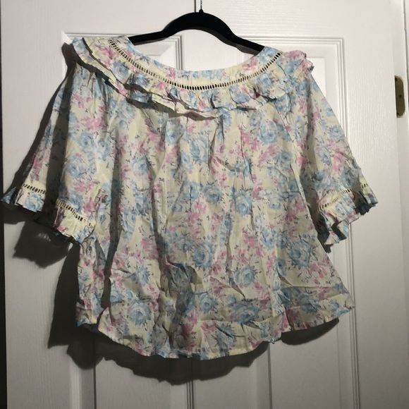 Free People Pastel Floral Crop - Picture 5 of 5